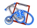Stethoscope and paper clip Royalty Free Stock Photo