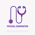 Stethoscope for physical examination line icon