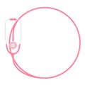 Stethoscope pink color and circle shape frame made from cable flat design