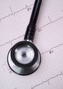 Stethoscope and Real EKG 2 Royalty Free Stock Photo