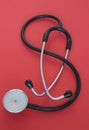 Stethoscope on red Royalty Free Stock Photo