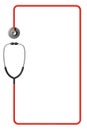 Stethoscope in red as frame