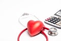 Stethoscope and red heart Royalty Free Stock Photo