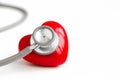 Stethoscope and red heart isolated on white background Royalty Free Stock Photo