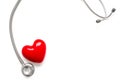 Stethoscope and red heart isolated on white background Royalty Free Stock Photo