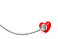 Stethoscope and red heart isolated on white background Royalty Free Stock Photo