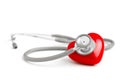 Stethoscope and red heart isolated on white background Royalty Free Stock Photo