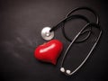 Stethoscope with red heart shape Royalty Free Stock Photo