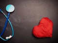 Stethoscope with red heart shape Royalty Free Stock Photo