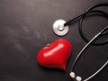 Stethoscope with red heart shape Royalty Free Stock Photo