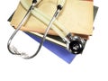 Stethoscope on Reference Books Royalty Free Stock Photo