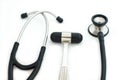 Stethoscope and reflex hammer Royalty Free Stock Photo