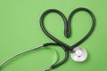 Stethoscope in the shape of a heart Royalty Free Stock Photo