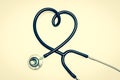 Stethoscope in shape of heart - retro style