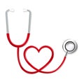 Stethoscope In Shape Of Heart. Vector Royalty Free Stock Photo