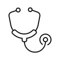 Stethoscope simple monochrome icon vector medical help service listening patient examination