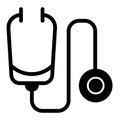Stethoscope solid icon. Medical equipment vector illustration isolated on white. Diagnostic glyph style design, designed Royalty Free Stock Photo