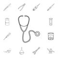 Stethoscope or steth linel icon. Detailed set of medicine tools. Premium graphic design. One of the collection icons for websites, Royalty Free Stock Photo