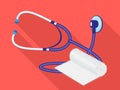 Stethoscope swathe icon, flat style Royalty Free Stock Photo