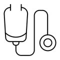 Stethoscope thin line icon. Medical equipment vector illustration isolated on white. Diagnostic outline style design Royalty Free Stock Photo