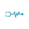 Stethoscope vector icon logo design. Health checkup tool vector icon