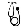 Stethoscope vector illustration black silhouette profile