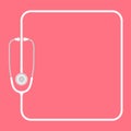 Stethoscope white color and square shape frame made from cable flat design