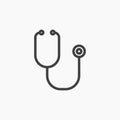 Stethoscopeline in Thin line black color. flat simple vector symbols illustration
