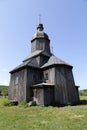 Stetsivka, Ukraine - August 14, 2021: Wooden church of St. Nicholas in Cossack Village, an open-air museum of Cossack culture near