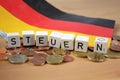 Steuern the german word for tax Royalty Free Stock Photo