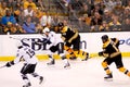 Steve Downie battles Zdeno Chara Royalty Free Stock Photo