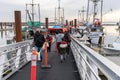 Steveston Harbour Fisherman Wharf. People wearing face mask during covid-19 pandemic period.