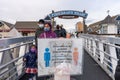 Steveston Harbour Fisherman Wharf. People wearing face mask during covid-19 pandemic period.