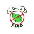 Stevia free product label element with ribbon