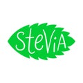 Stevia leaves logo. Natural organic stevia sweetener icon. Vector illustration