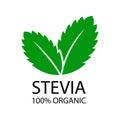 Stevia leaves logo. Natural organic stevia sweetener icon. Vector illustration