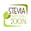 Stevia natural logo. Healthy product label vector Illustration