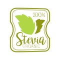 Stevia organic logo symbol. Healthy product label vector Illustration