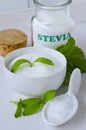 Stevia Powder. Natural Sweetener. Royalty Free Stock Photo