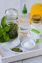 Stevia Products. Natural Sweetener. Royalty Free Stock Photo