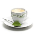 Stevia rebaudiana and coffee cup Royalty Free Stock Photo