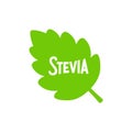 Stevia rebaudiana logo icon. Stevia leaf vector logo badge label plant natural extract. Herbal organic icon.