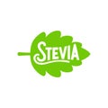 Stevia rebaudiana logo icon. Stevia leaf vector logo badge label plant natural extract. Herbal organic icon.