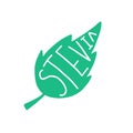 Stevia sign. No added sugar, natural sweetener. Healthly food concept icon