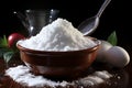 Stevia sugar spoon in the cup on the wooden table