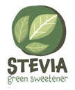 Stevia sweetener logo template sugar substitute Royalty Free Stock Photo