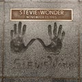 Stevie Wonder\'s plaque at the Guitar Center\'s Rockwalk Royalty Free Stock Photo