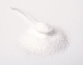 Stevioside powder. Natural sweetener on white background