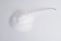 Stevioside powder. Natural sweetener on white background