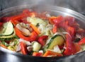 Preparing vegetables stew